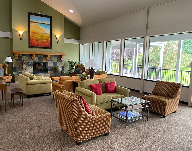 the interior of the clubhouse at Summerfield retirement community