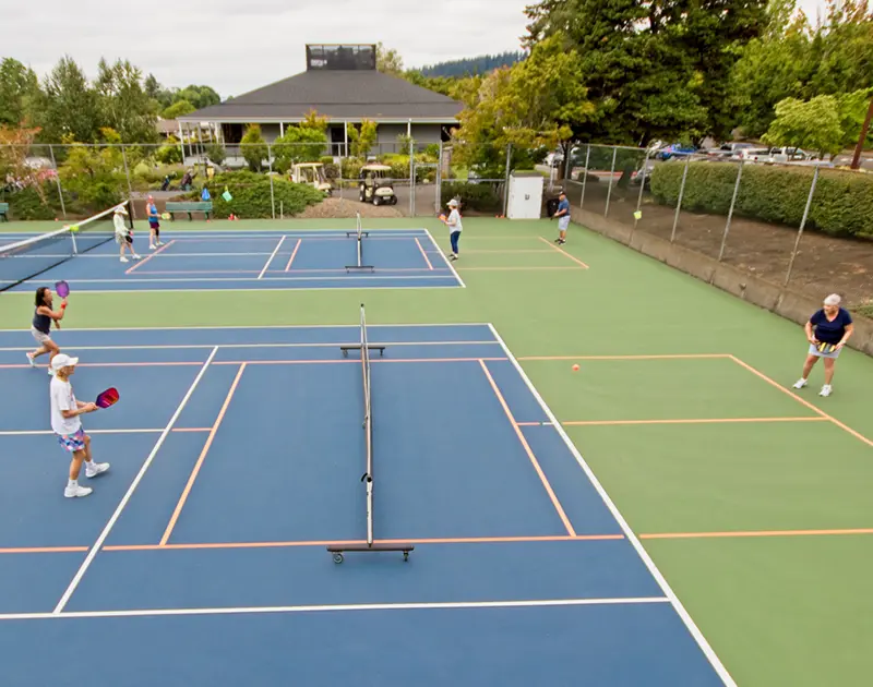 people playing pickleball at summerfield retirement community